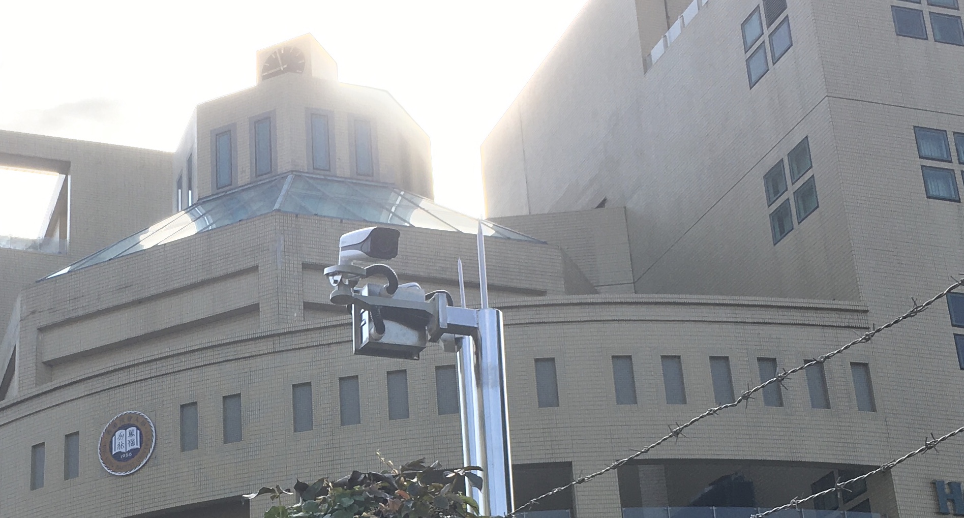 Students feel unease as the PLA installed surveillance cameras near Hong Kong Baptist University